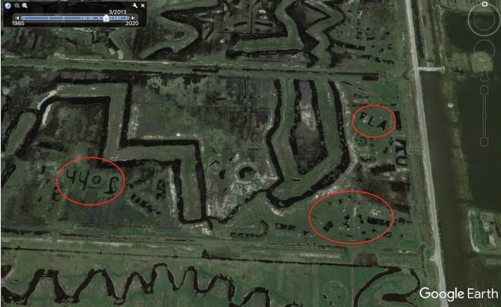 Fellsmere Reservoir topography before flooding