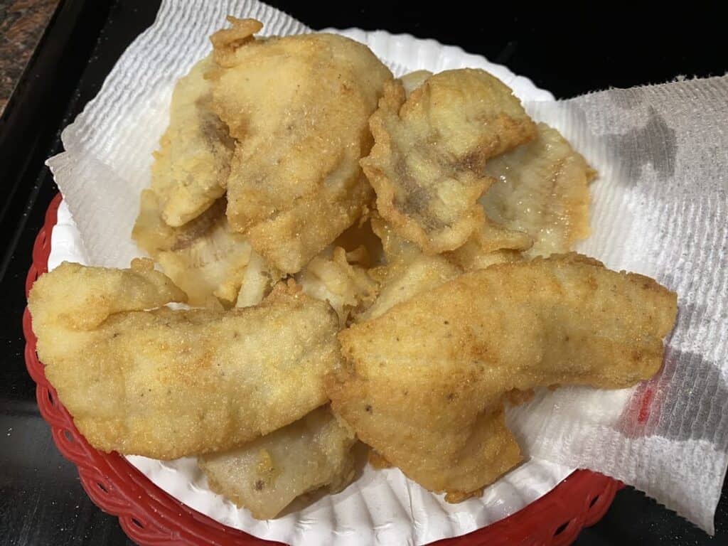 A plate of fried Bluegill