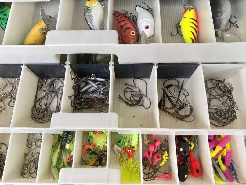 Stocked fishing tackle box