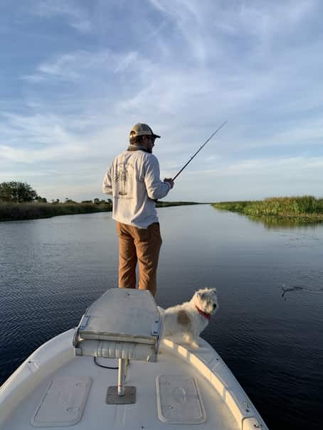 Casting off the bow of my boat