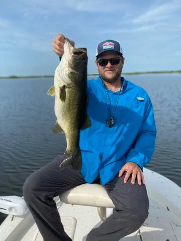 7 lb bass caught on a zoom fluke