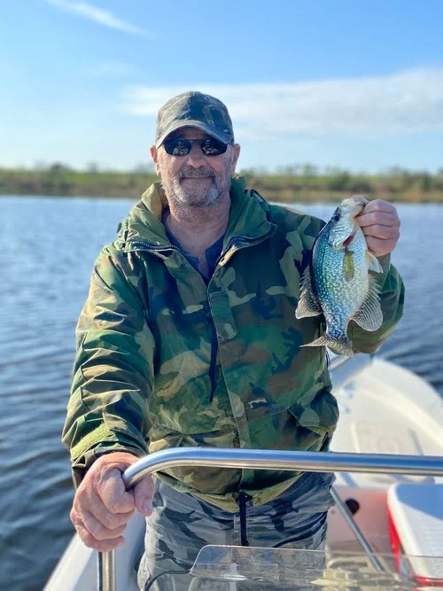 My father TY with a nice Black Crappie caught during a cold January