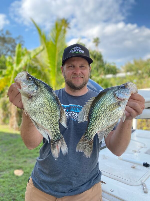 Two large slab crappie caught during the spring spawning season in Florida. 